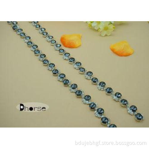 Black Sparkling Crystal Rhinestone Chain Trim , Decorative